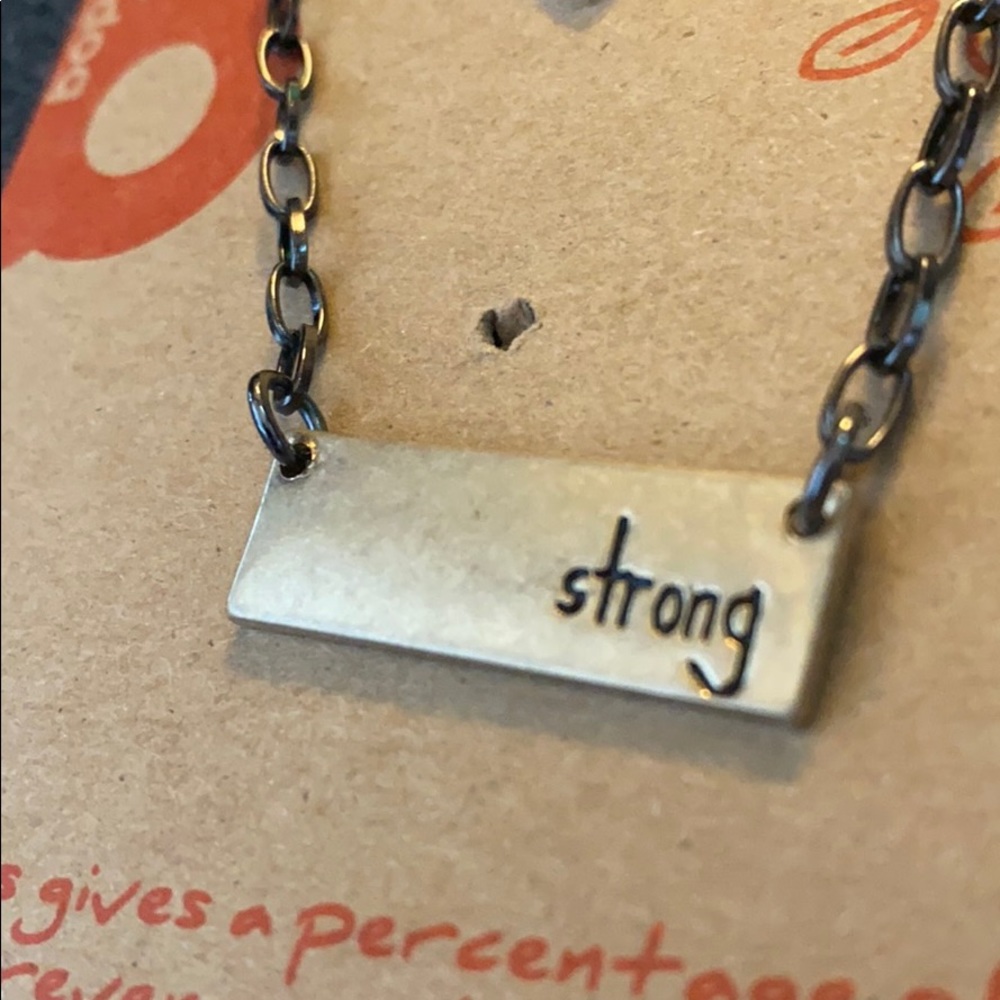 NEW “strong” etched bar necklace - Picture 4 of 6